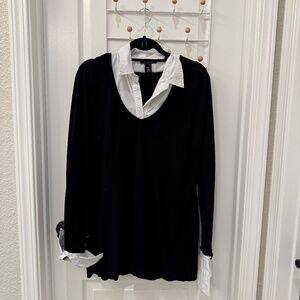 White House Black Market Faux Button Down Shirt Size XL